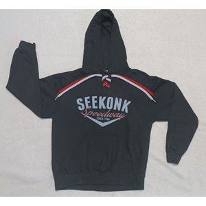 Pennant Sportswear Black Seekonk Speedway Graphic Pullover Lace Up Hoodie Sz S